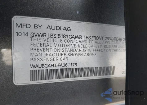 2015 Audi S4 3.0T Premium Plus из США, поврежденный, VIN WAUBGAFL5FA061176